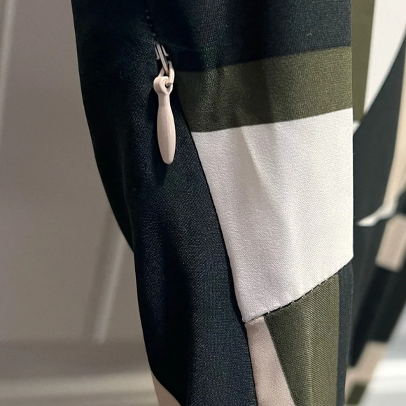 Banana Republic Factory Olive Green Black Cream Twist Front Dress. Size 16. NWT. - Picture 9 of 15